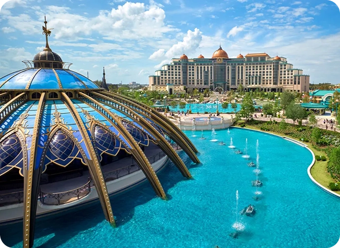 Orlando, Florida con parques temáticos y entretenimiento.