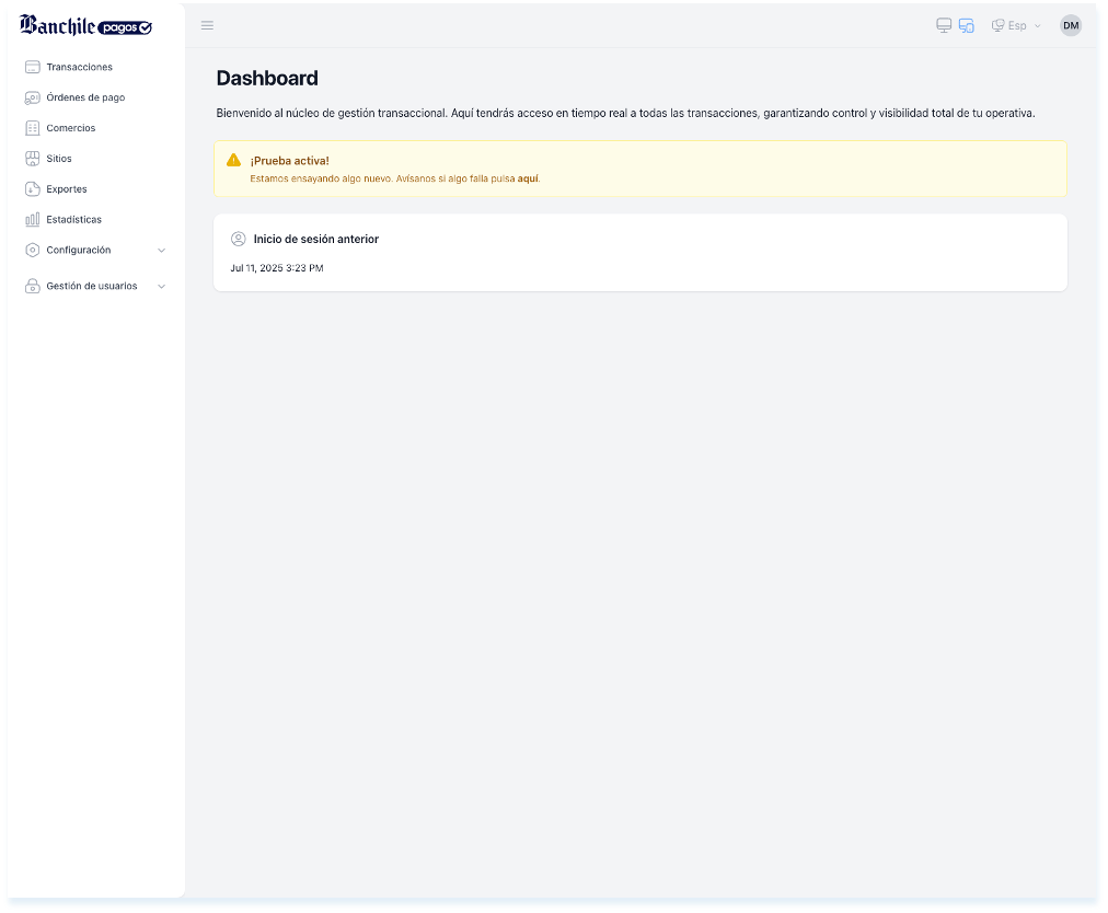 Imagen referencial del Dashboard