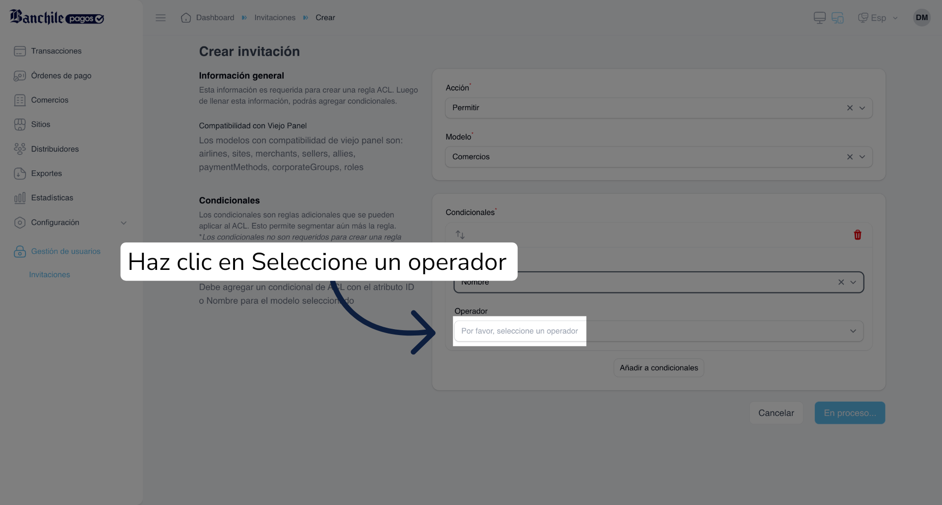 Seleccionar Nombre