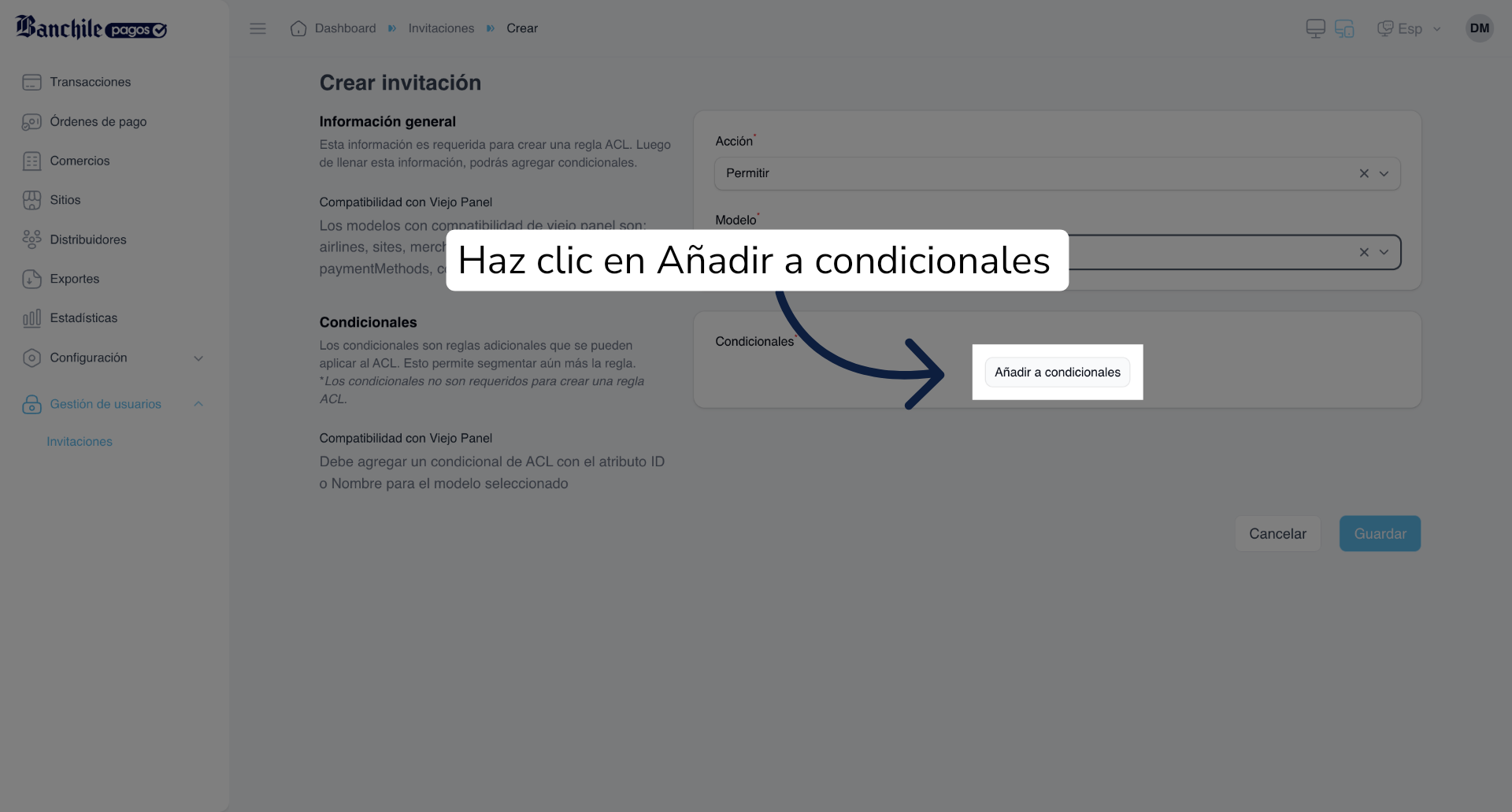 Seleccionar Comercios