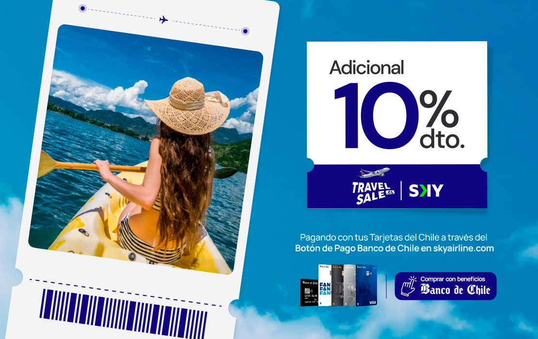 Travel Sale en SKY - Portada del beneficio exclusivo Banco Chile