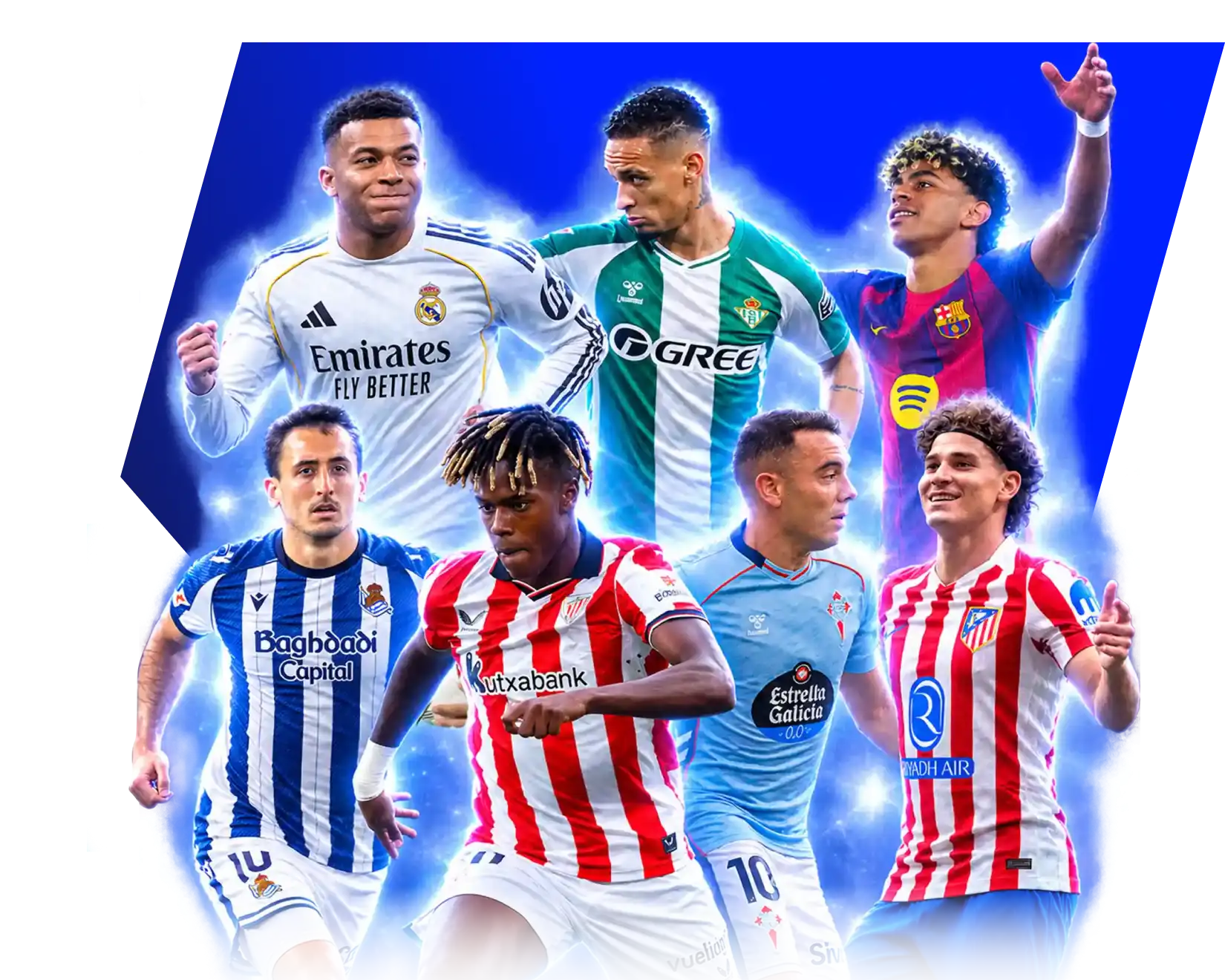 Football player celebrating on the LaLiga campaign hero