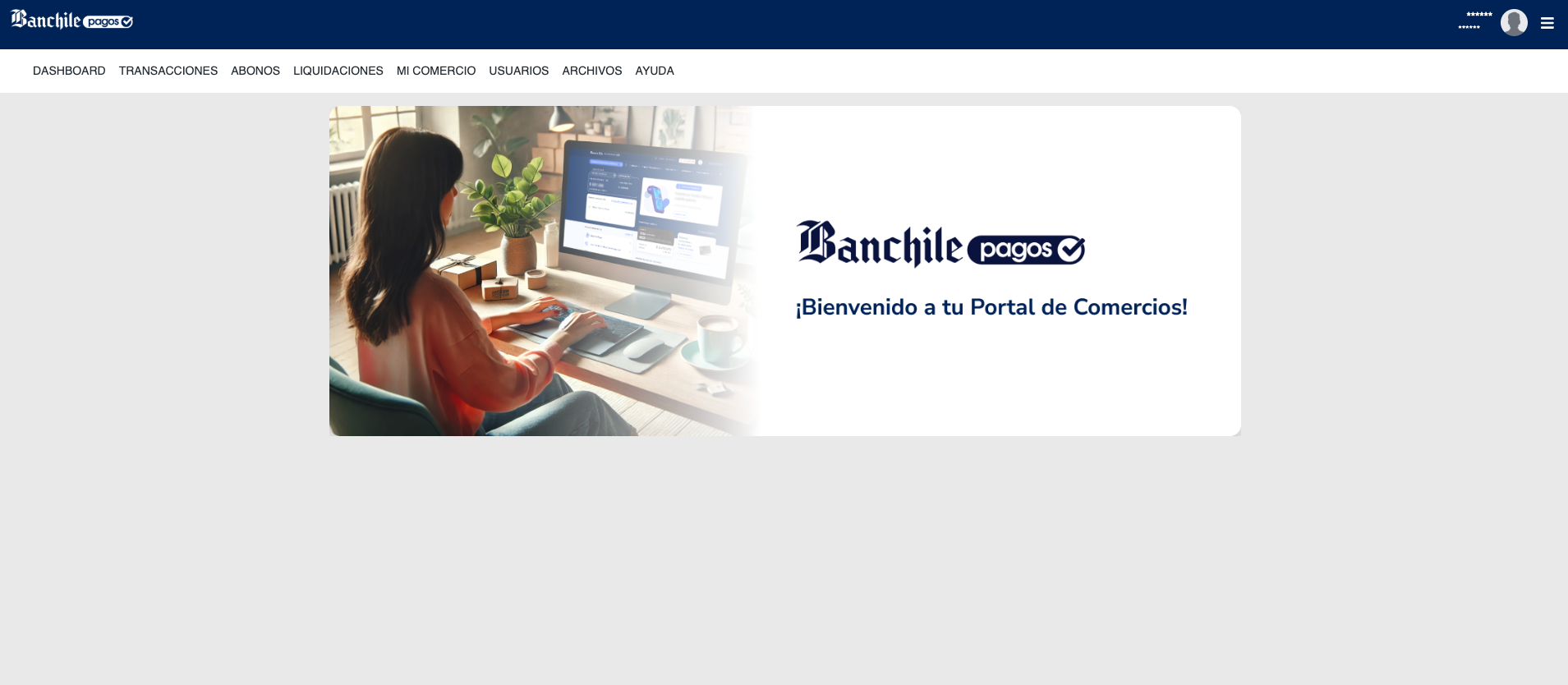 Selección de opción Cambiar Comercio